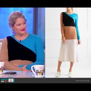 DVF Worn on TV Colorblock Long Sleeve Midi Dress
